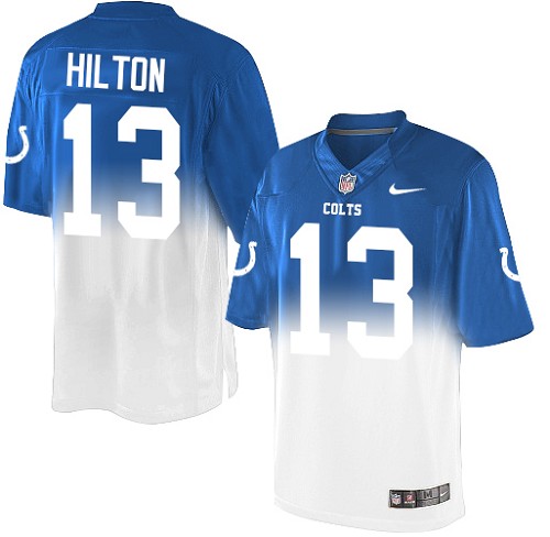 Men's Elite T.Y. Hilton Nike Jersey Royal Blue/White - #13 Fadeaway NFL Indianapolis Colts